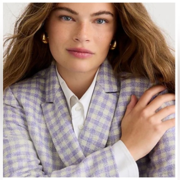 NWT J.Crew Cropped double-breasted blazer in English wool. $348 - Picture 6 of 16